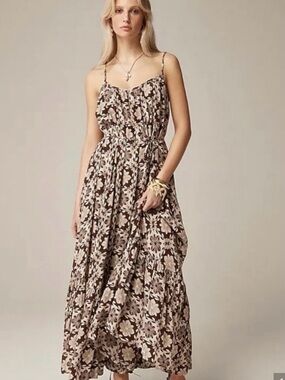 NWOT J Crew Caspia Dress in Floral Crepe de Chine  S